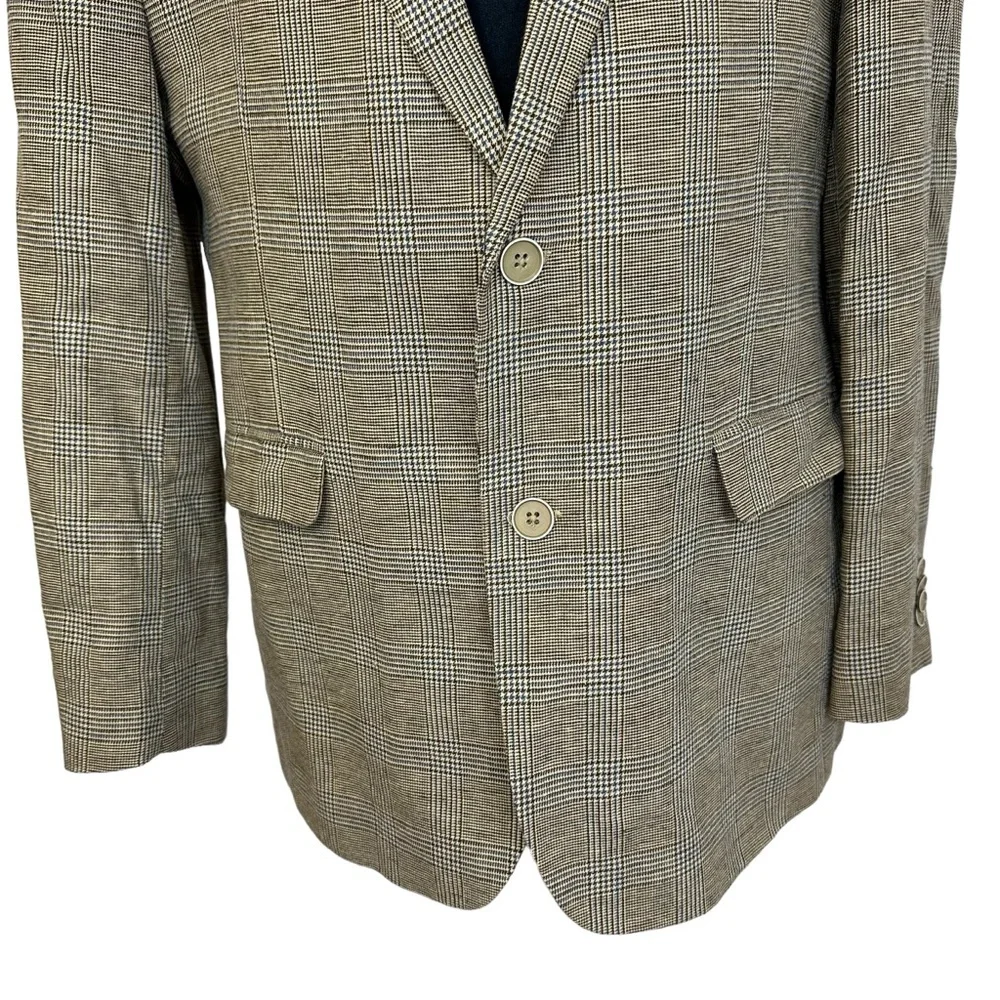Tommy Hilfiger Men’s Plaid Blazer Jacket Tan R42